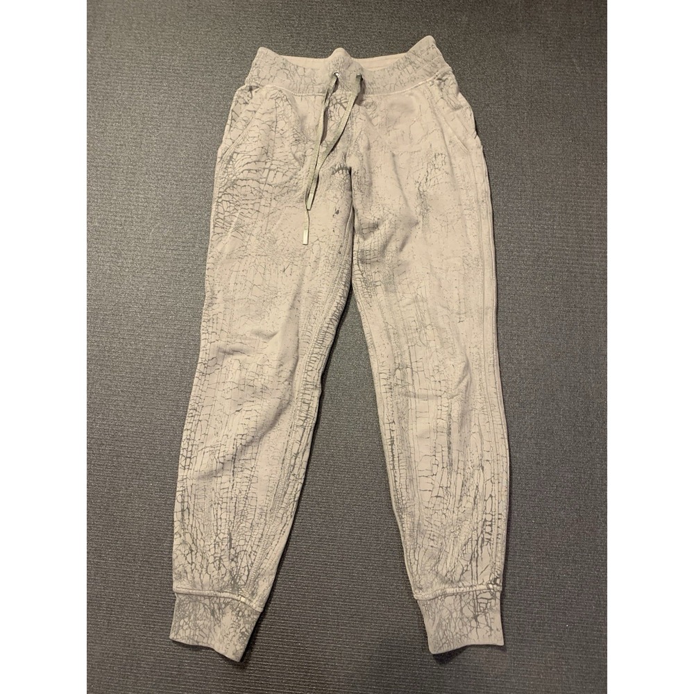 Lululemon Warm Down Jogger Women 6 Thread Dye Rover Gray Black‎ W5DMXS
